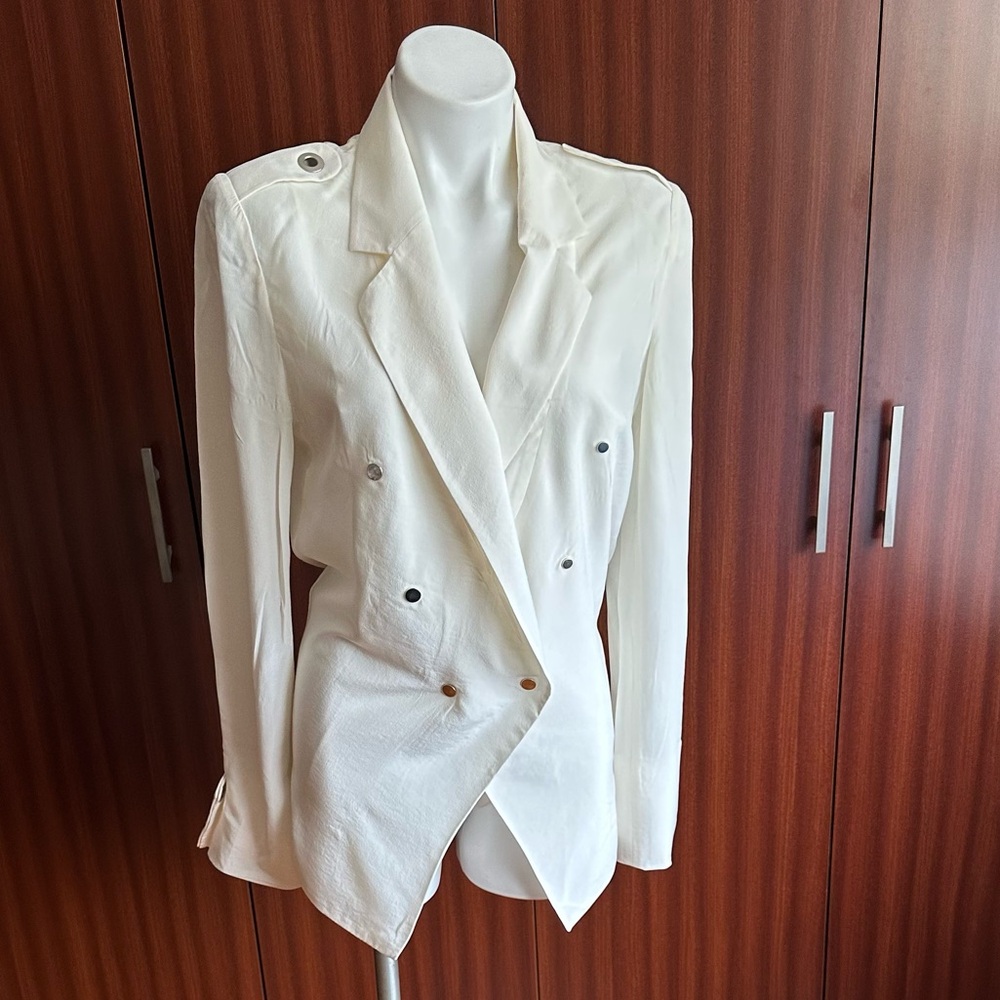 New Vintage ANTHONY VACCARELLO 100% Silk Cardigan. Size 40. Made in France.